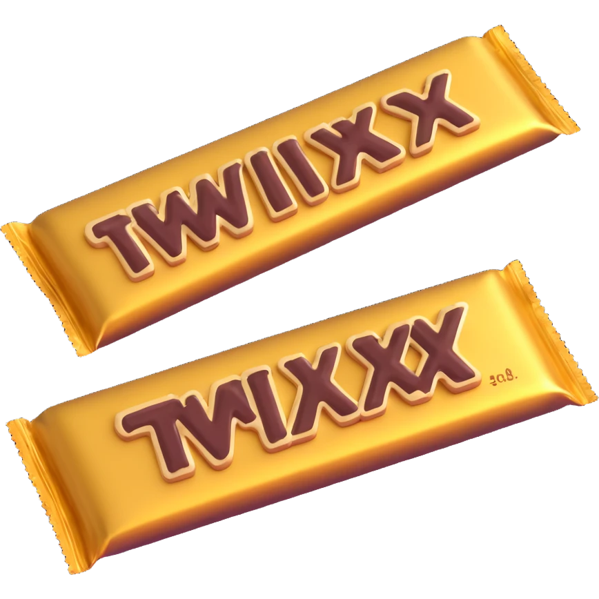 Twix candy bar with gold wrapper emoji