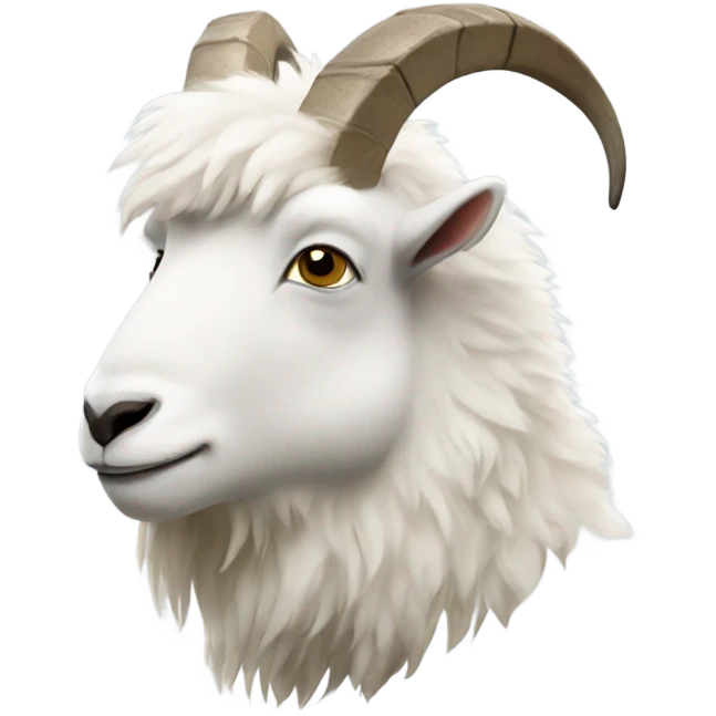 Fluffy white Mountain goat  emoji