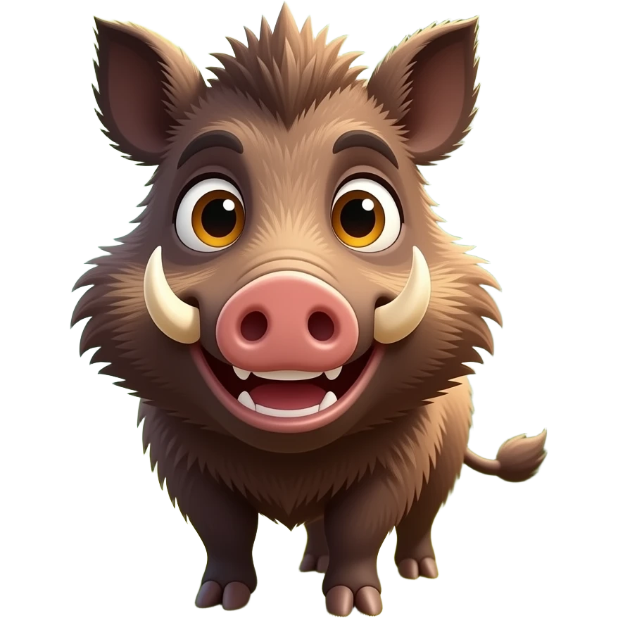 Happy wild boar face emoji