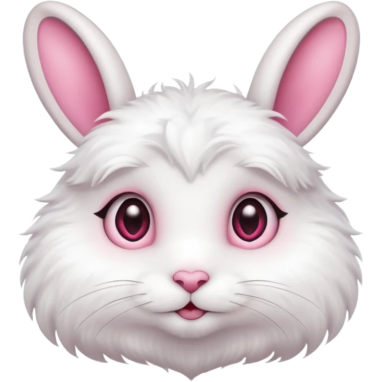 White rabbit BIG PINK heart shaped eyes  emoji