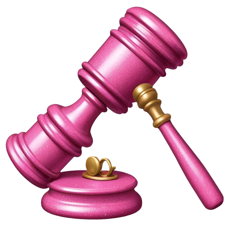 pink glitter gavel emoji