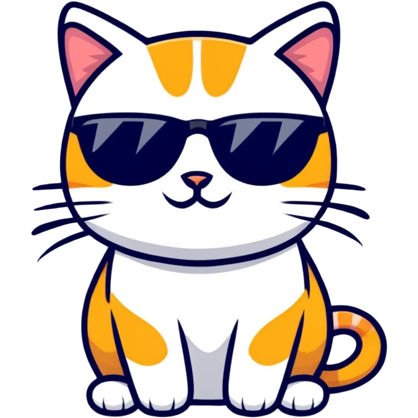 Cat with sunglasses emoji