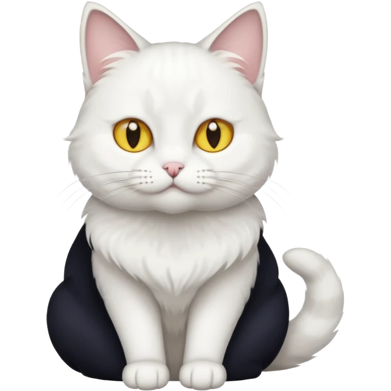 white cat with yellow eyes  emoji