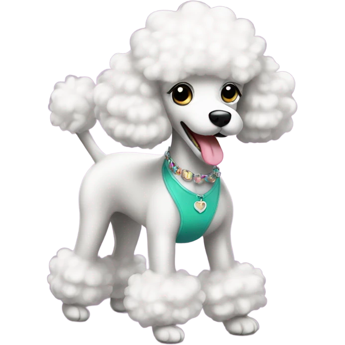 Fabulous poodle shopping emoji