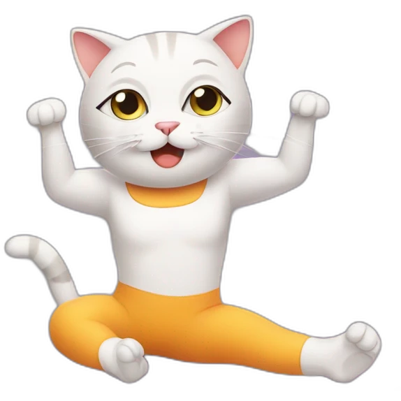 cat doing pilates emoji
