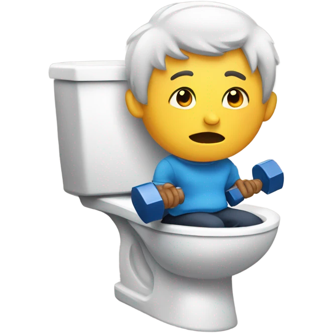 Weight lifting on toilet emoji