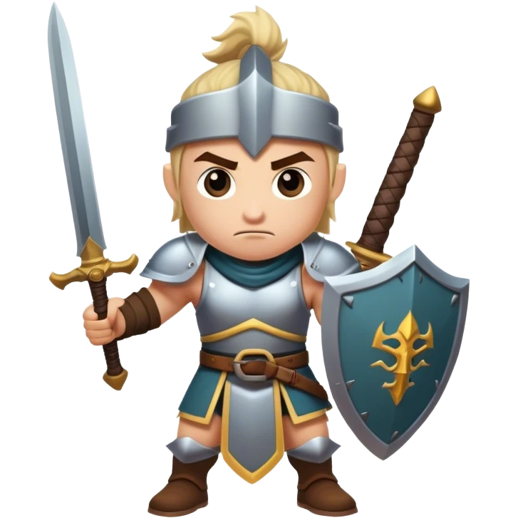 runescape style warrior ready for war preparing to swing sword at camera emoji