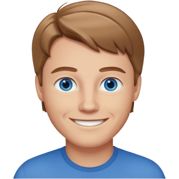 Julian Garner with blue eyes, light brown hair emoji