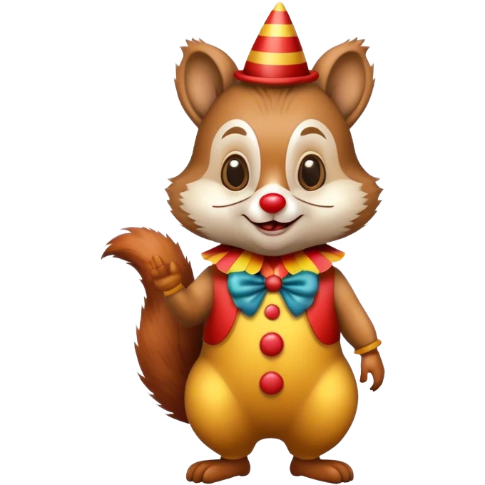 a squirrel dressed as a clown emoji