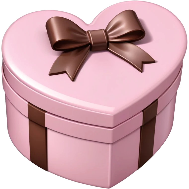 pale pink heart box, pale pink bow, filled with chocolates inside emoji