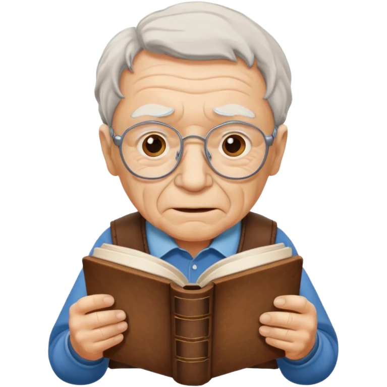 elderly holding book emoji