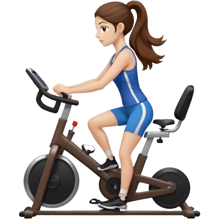 woman with long hair on a stationary bike emoji