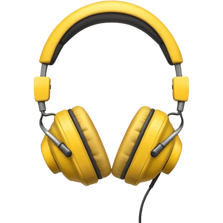 vintage yellow headphone emoji