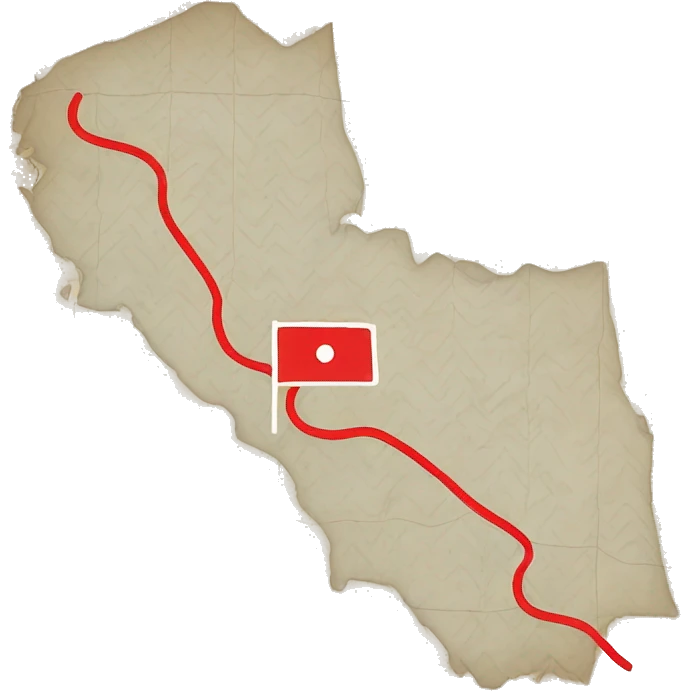 map with red line emoji
