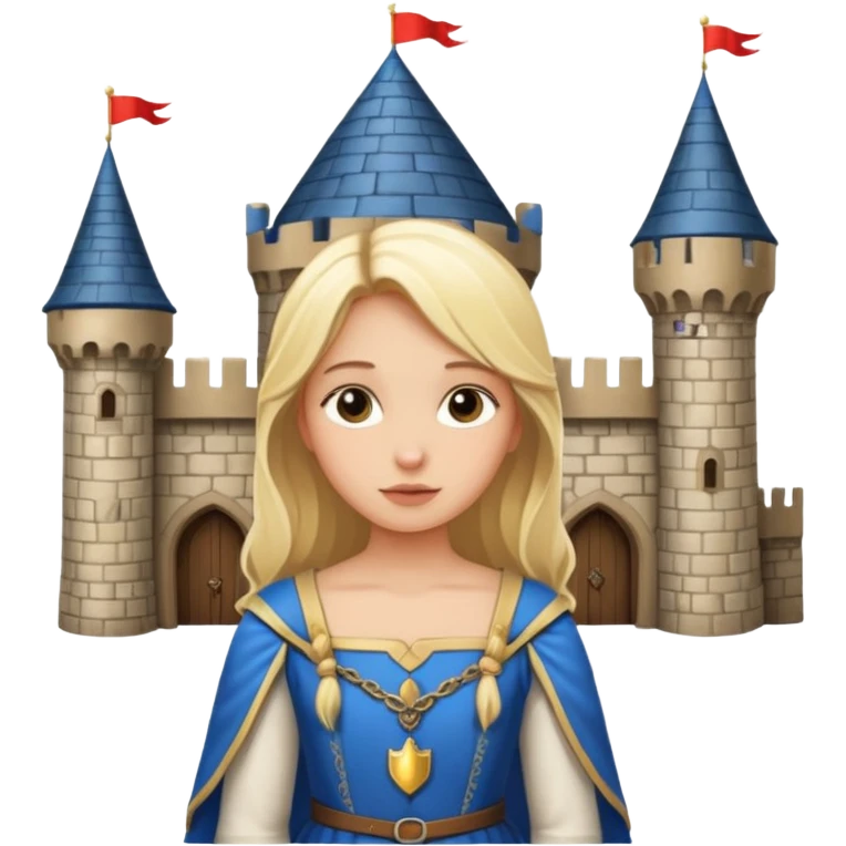 A blonde girl waiting in castle emoji