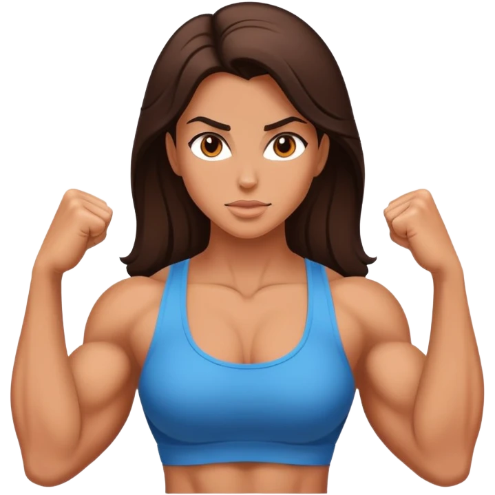 Strong muscle brunette girl emoji