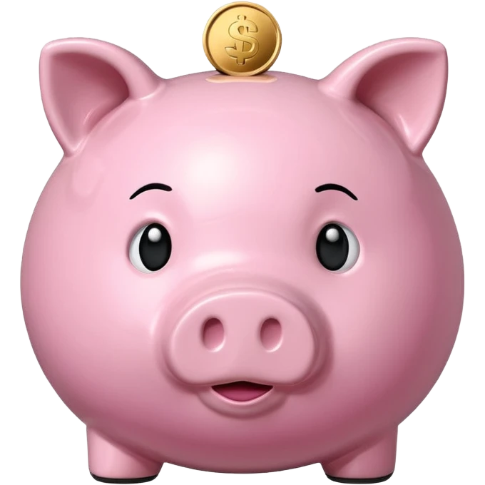 piggy bank with a coin above it emoji