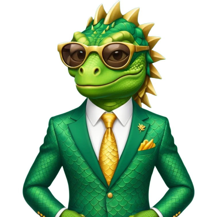 rich capitalist iguana king gold sunglasses emoji