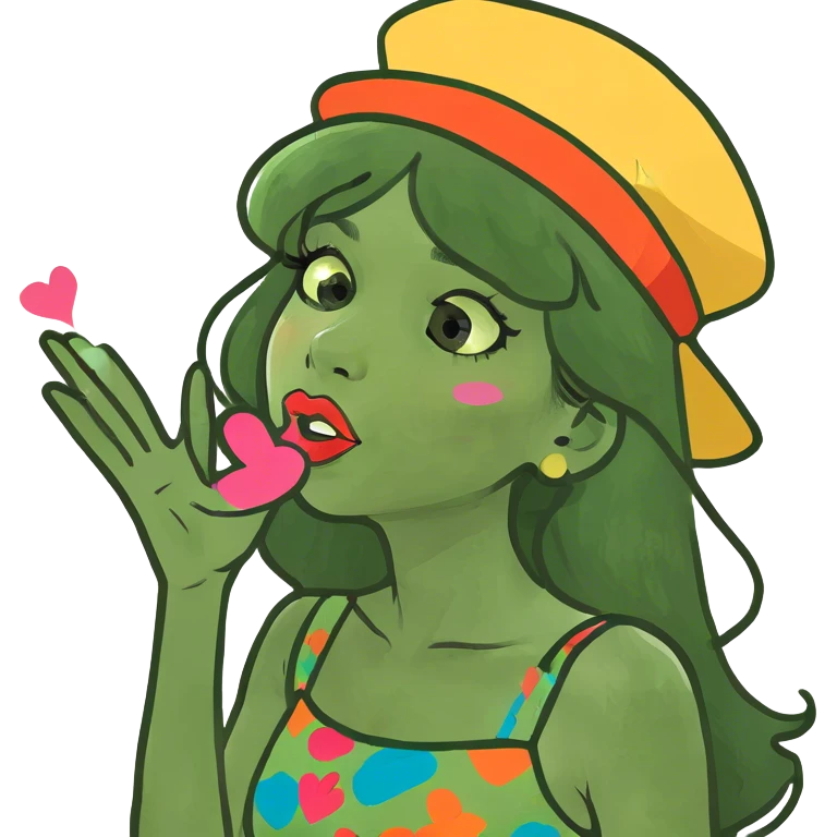 girl blowing kisses emoji