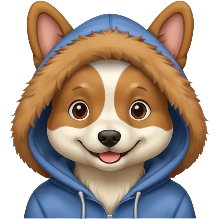 dog wearing hoodie emoji