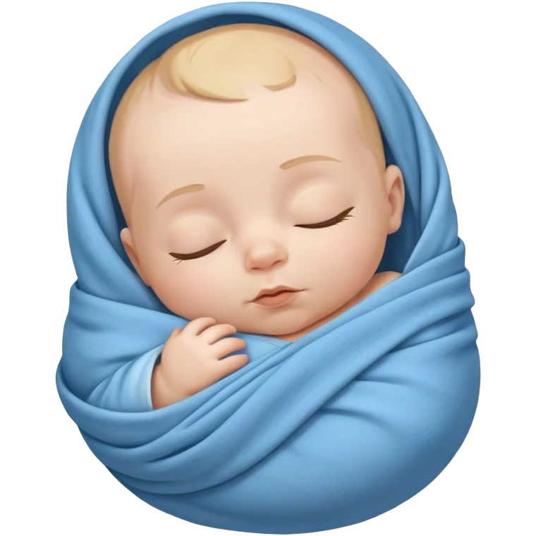 Sleeping baby in a blue swaddle emoji