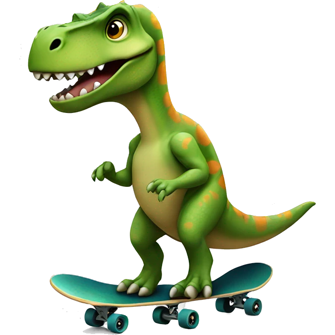 Dinosaur with a skateboard emoji