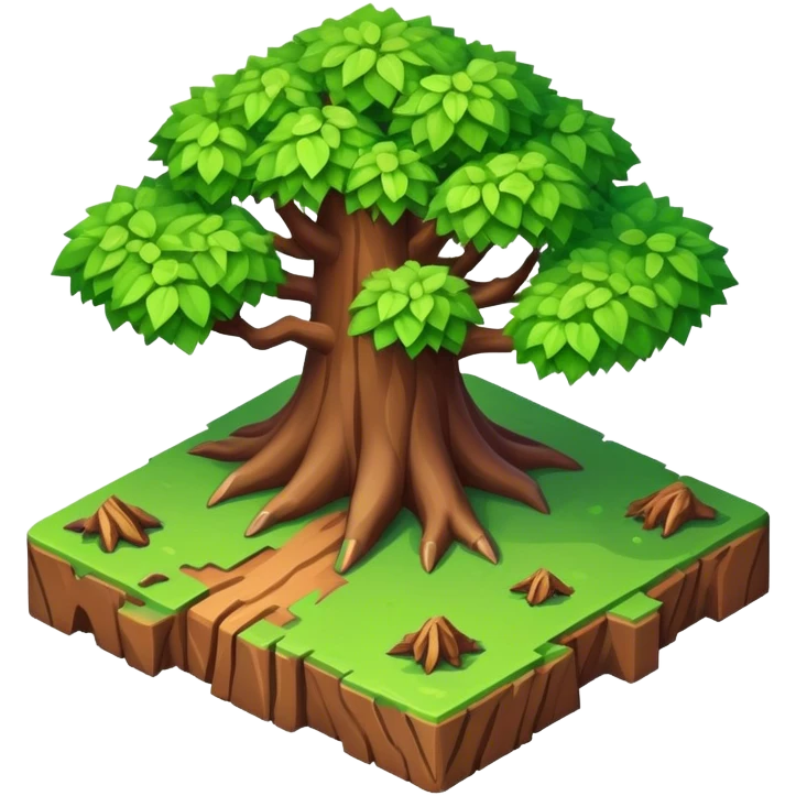 StarCraft-inspired, isometric rugged terrain tree emoji