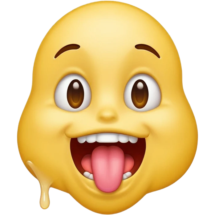 Emoji sticking its tongue out and drooling while looking up ecstatic happy and drooling emoji