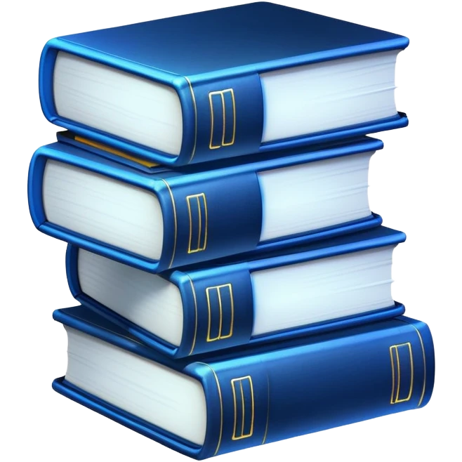 3 neon dark blue books emoji