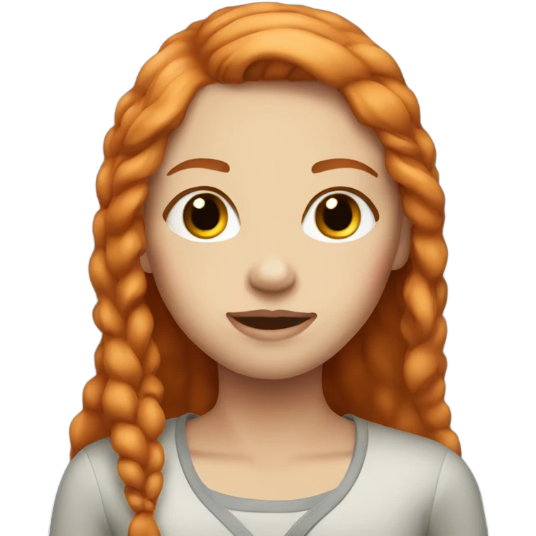 Ginger girl straight hair dark eye emoji