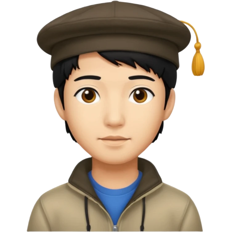 asian man with asian cap emoji