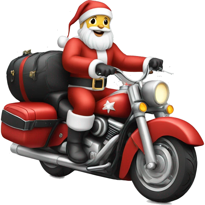 Santa Claus on a motorcycle emoji