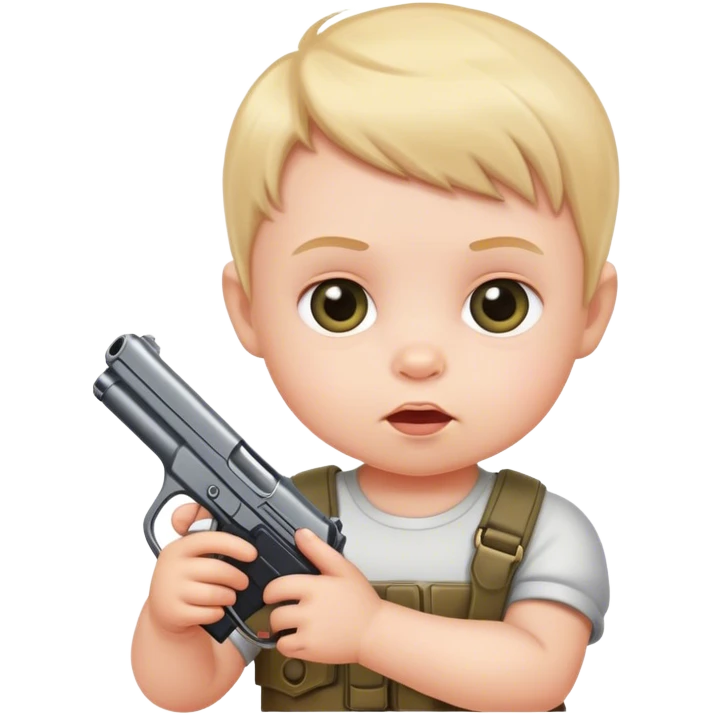 Baby with a gun emoji
