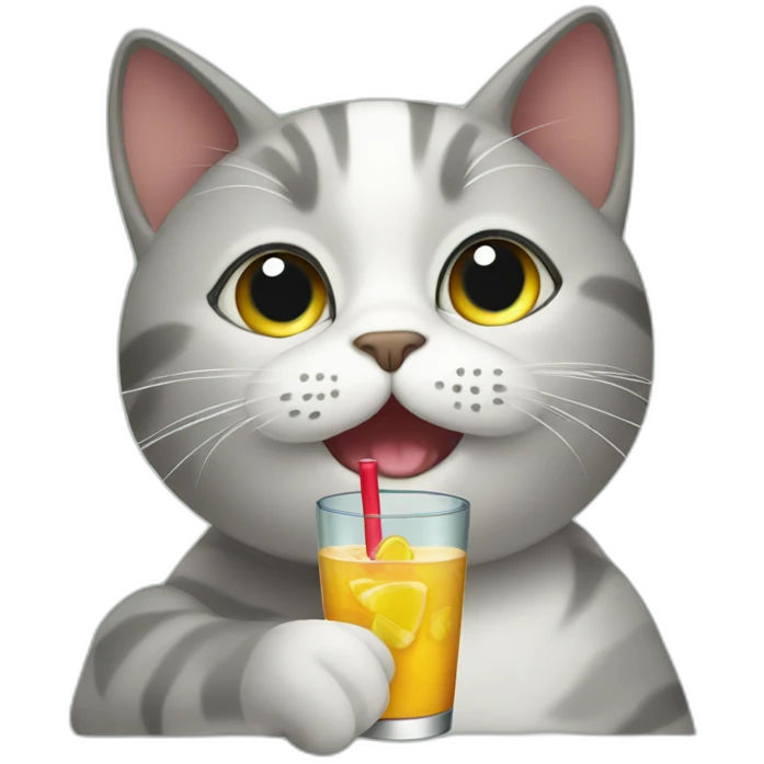 cat with a drink emoji