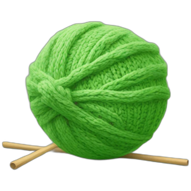 knitting ball green emoji