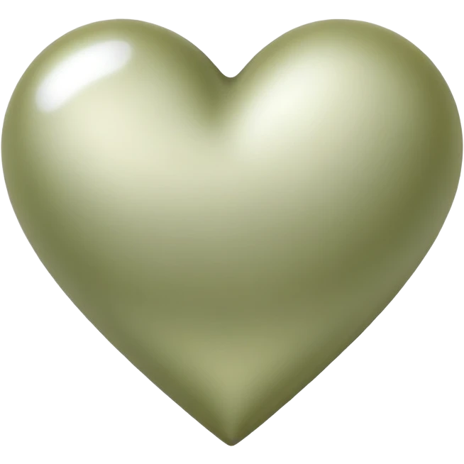 Pearl pale olive Heart emoji