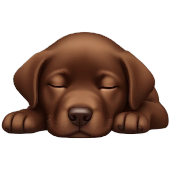 cute sleeping puppie chocolate labrador emoji