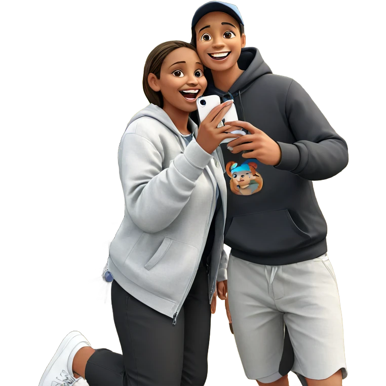 smiling girl and boy outdoors emoji