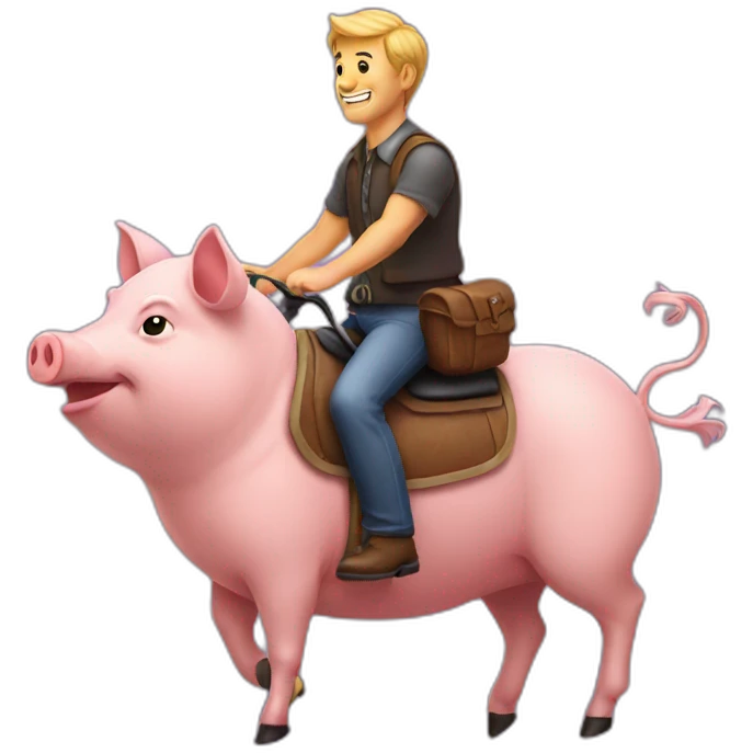 man ride pig emoji