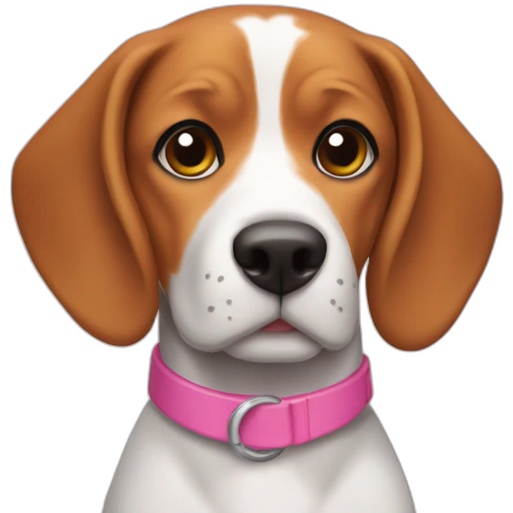 Beagle with pink collar emoji