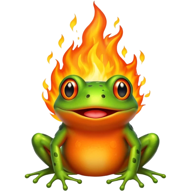 Frog on fire emoji