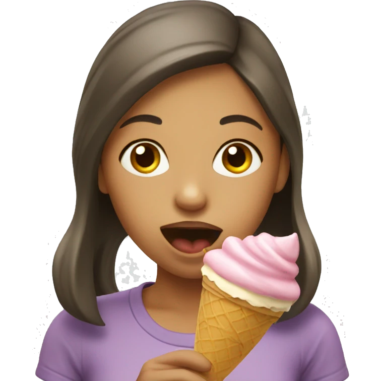 Girl eating ice cream emoji