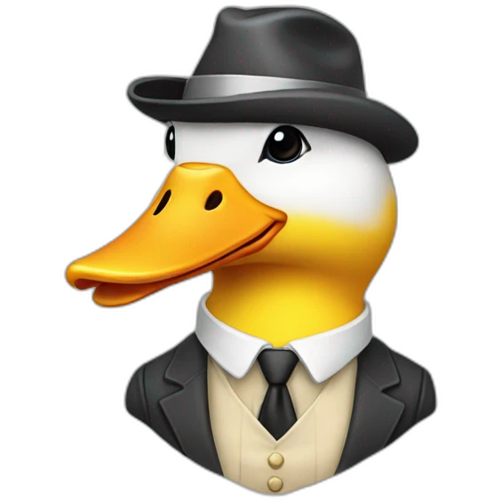 Canard en costard cravate emoji