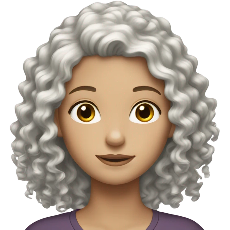 Long Curly brown hair white girl emoji