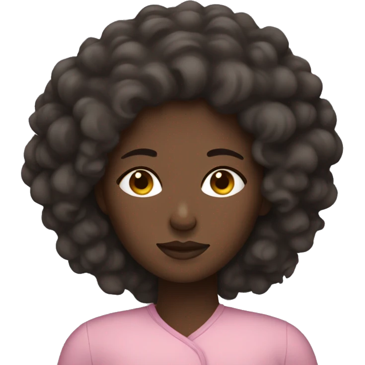 Woman sleeping with curly dark brown hair and dark skin emoji