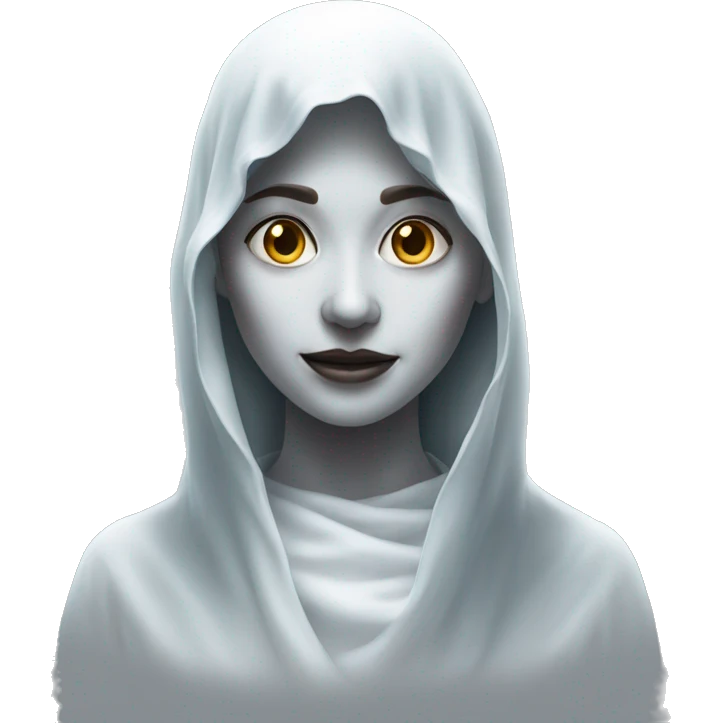 hyper realistic ghost woman standing  emoji