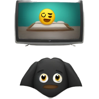 Laying on stomach on bed watching tv emoji