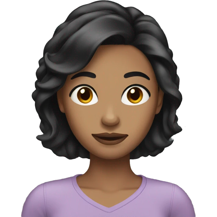 Woman Black Hair and side Part emoji