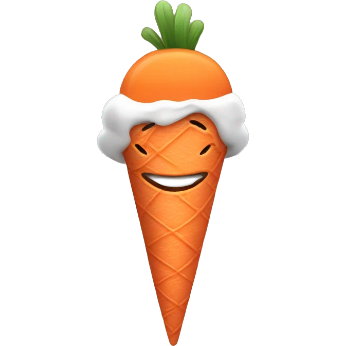 A carrot eating ice cream emoji