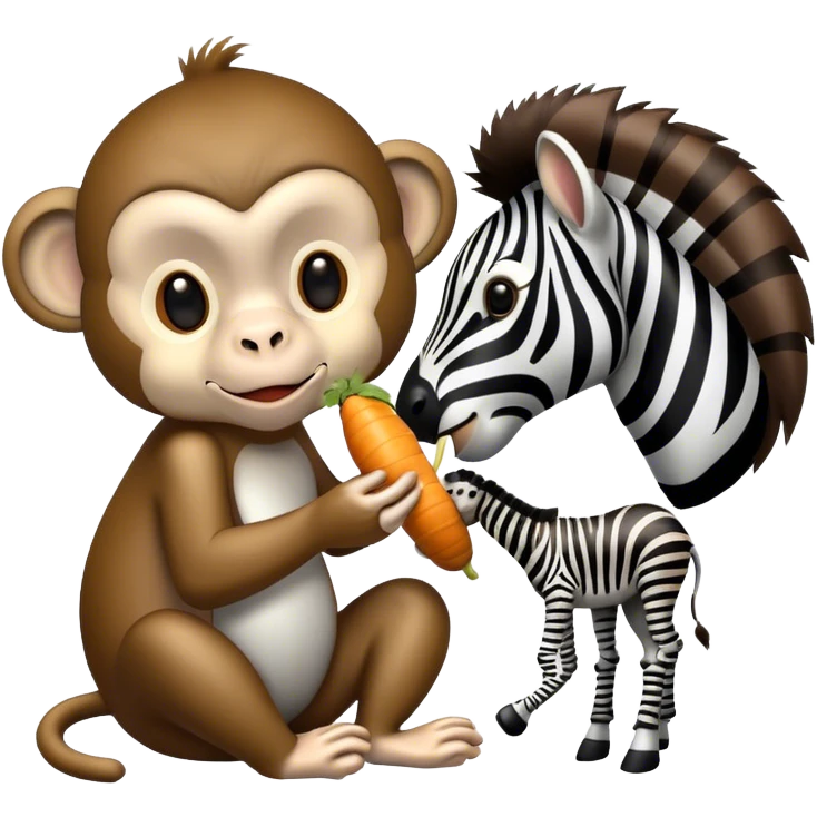 a monkey eating a zebra emoji